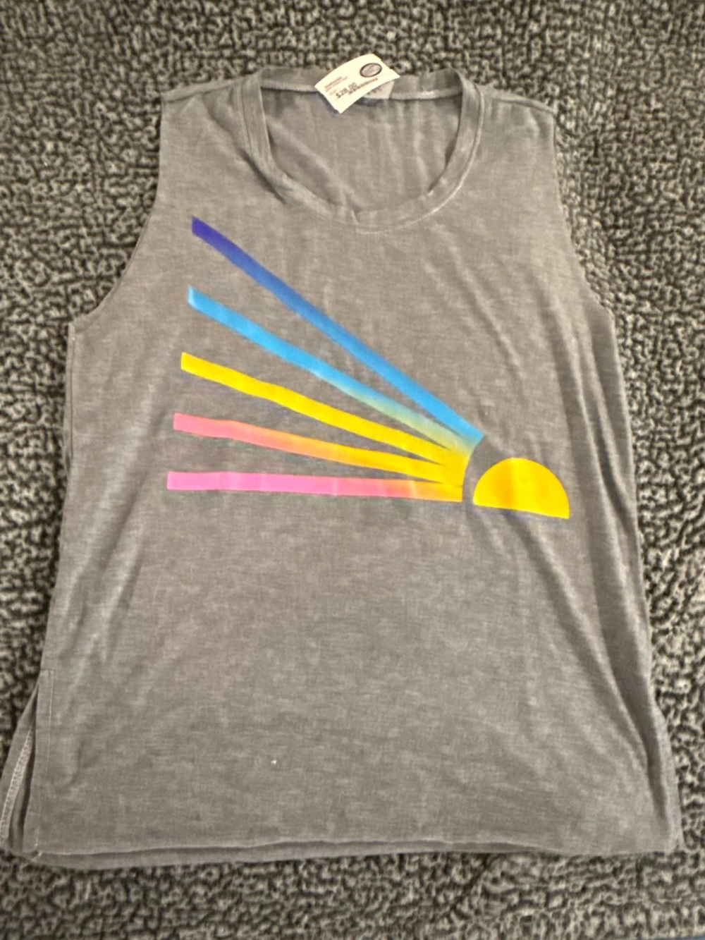 Firehouse Kids Gray Tank Top with Colorful Sunburst Graphic (Large)